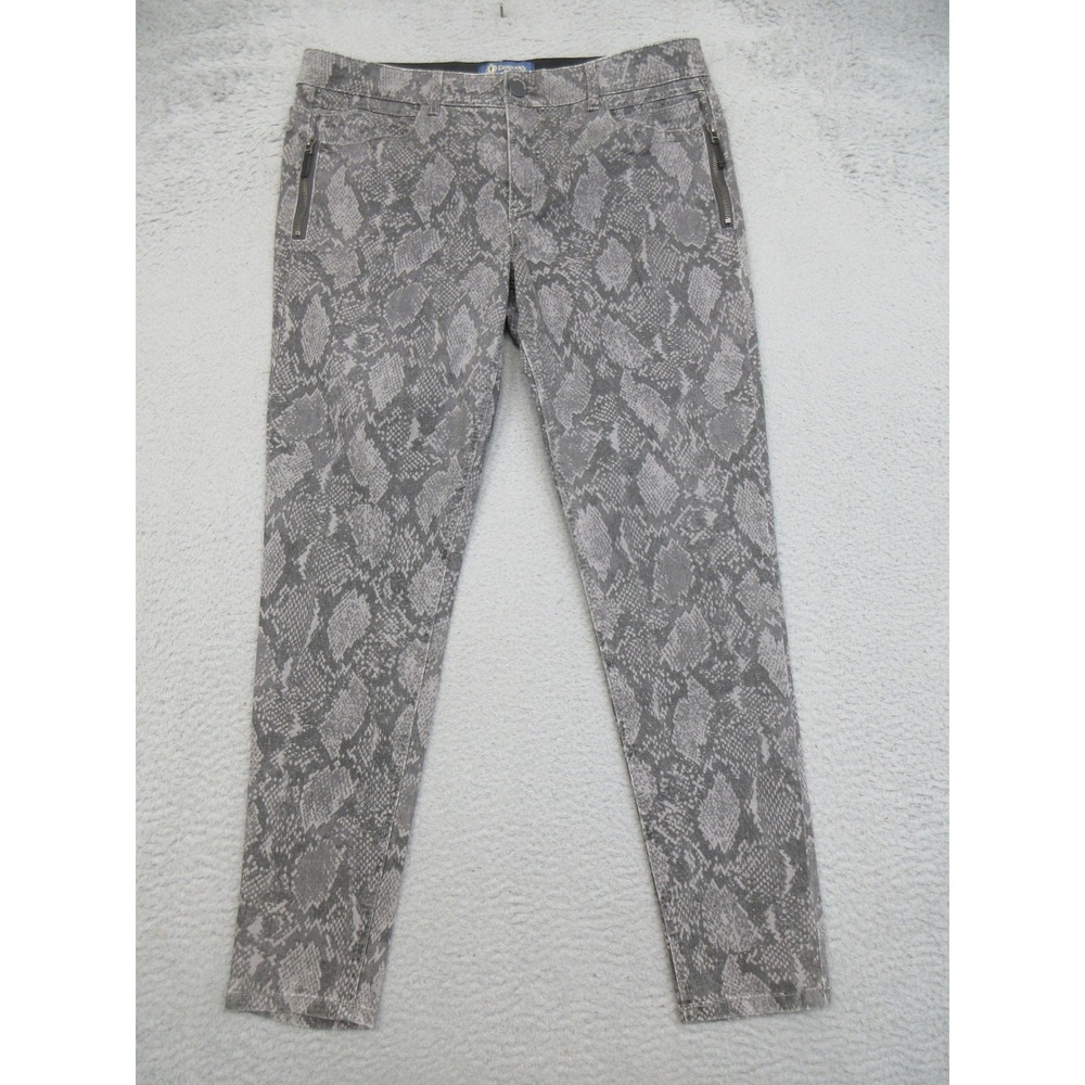 Democracy Snakeskin Pants Womens 16 Grey Animal Print Moto Edgy Indie Sleaze